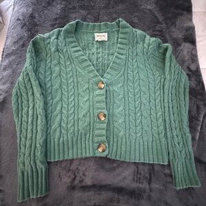 Green Cable Knit Sweater